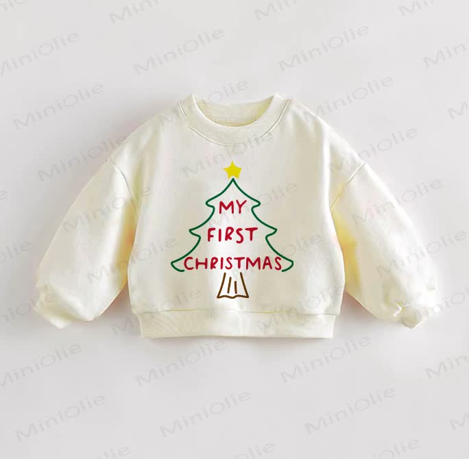 MY FIRST CHRISTMAS Baby Toddler Christmas Tree Casual Sweatshirt