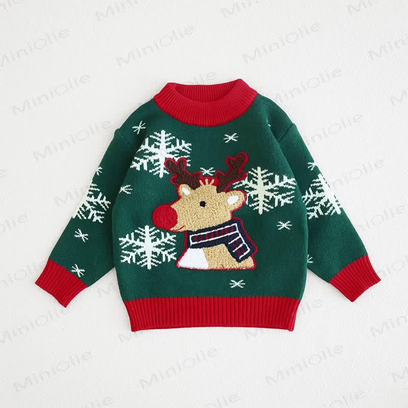 Toddler Lovely Reindeer Snow Knitted Sweater