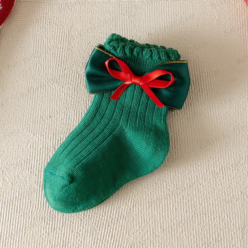 Baby Toddler Christmas Bow Socks