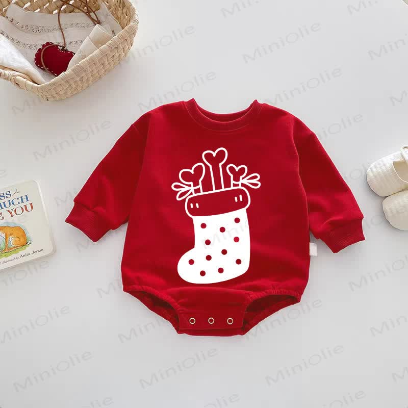 Baby Christmas Stocking Red Bodysuit
