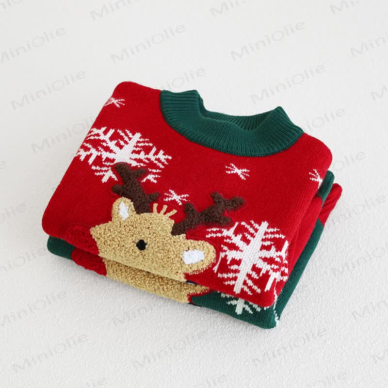 Toddler Lovely Reindeer Snow Knitted Sweater
