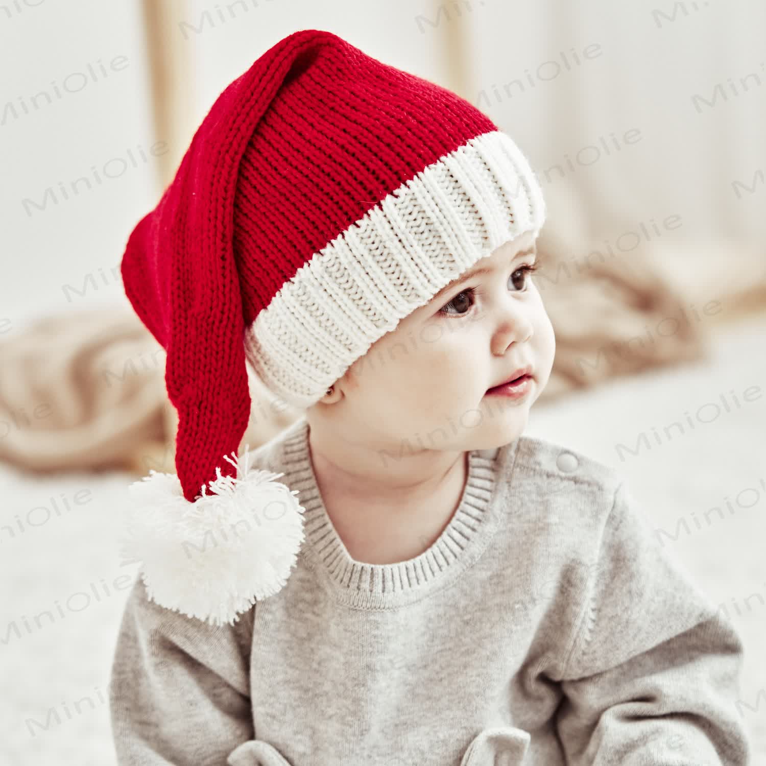 Baby Red Christmas Knitted Warm Beanie