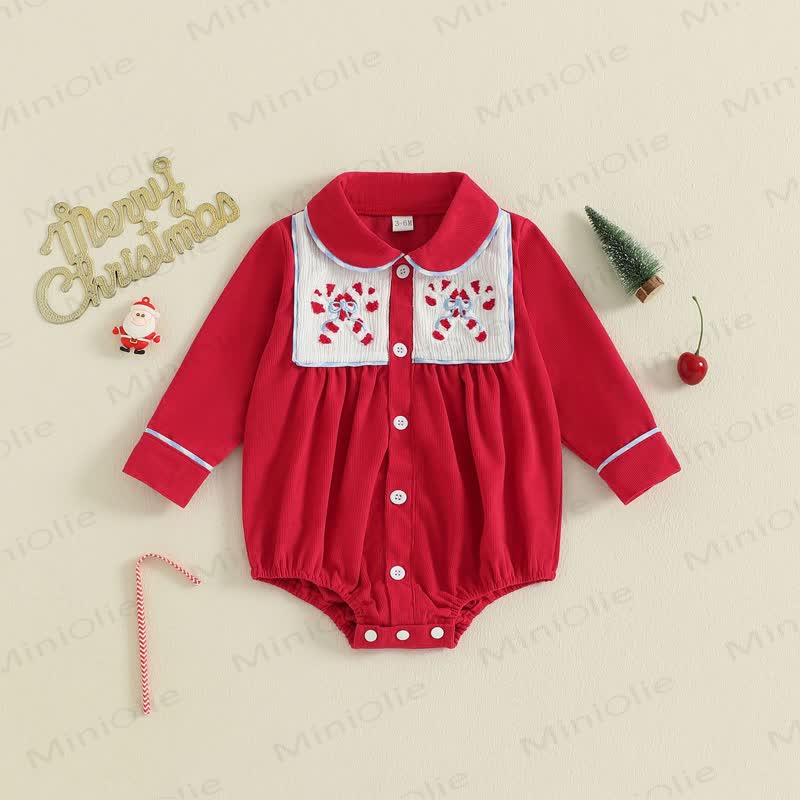 Baby Christmas Santa Claus Collar Bodysuit