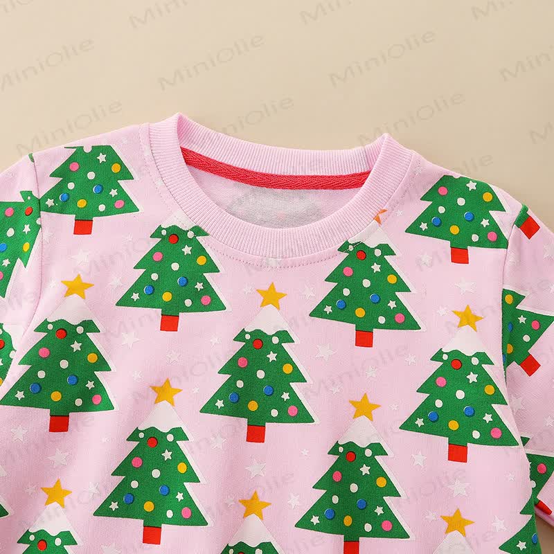 Kid Christmas Tree Print Sweatshirt
