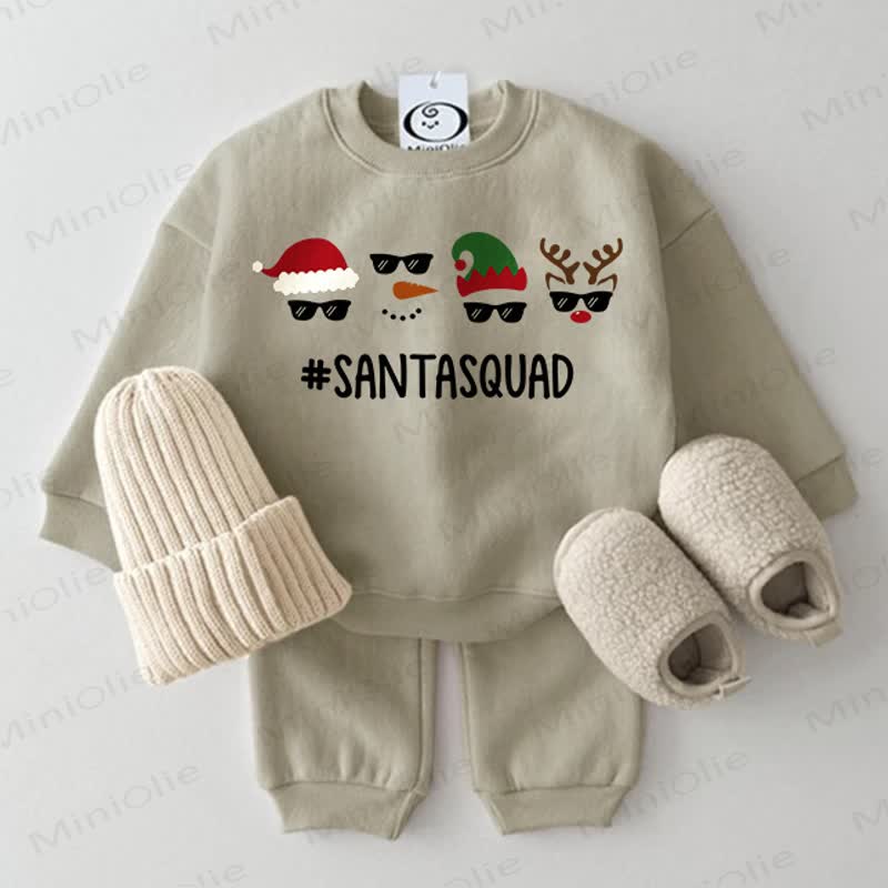 SANTA SQUAD Baby Snowman Grey Green 2-piece Set