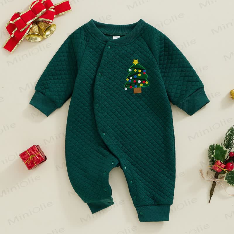 Baby Embroidered Christmas Pattern Romper