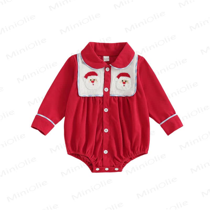 Baby Christmas Santa Claus Collar Bodysuit
