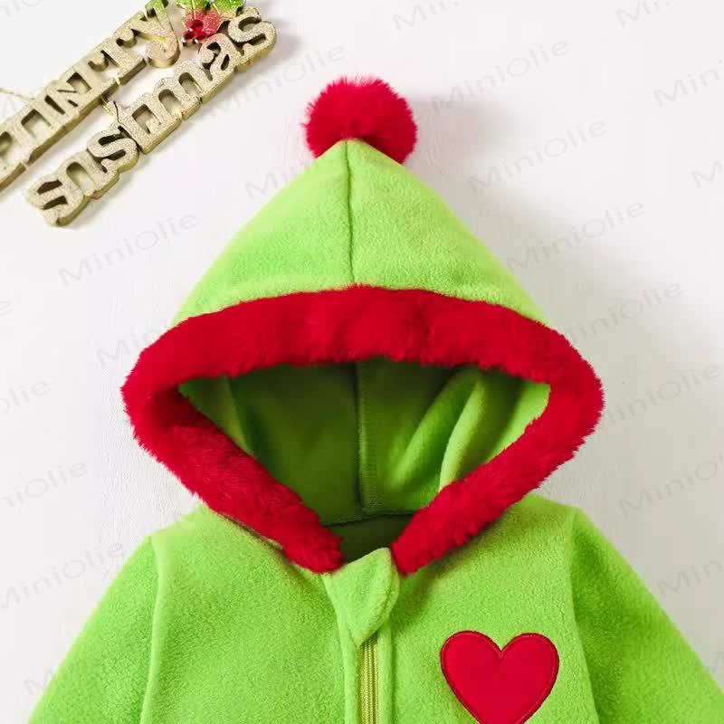 Baby Christmas Tree Hooded Bodysuit with Socks