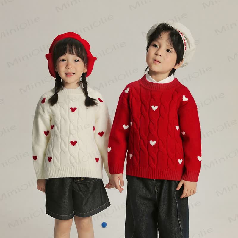 Kid Heart Shaped Christmas Sweater