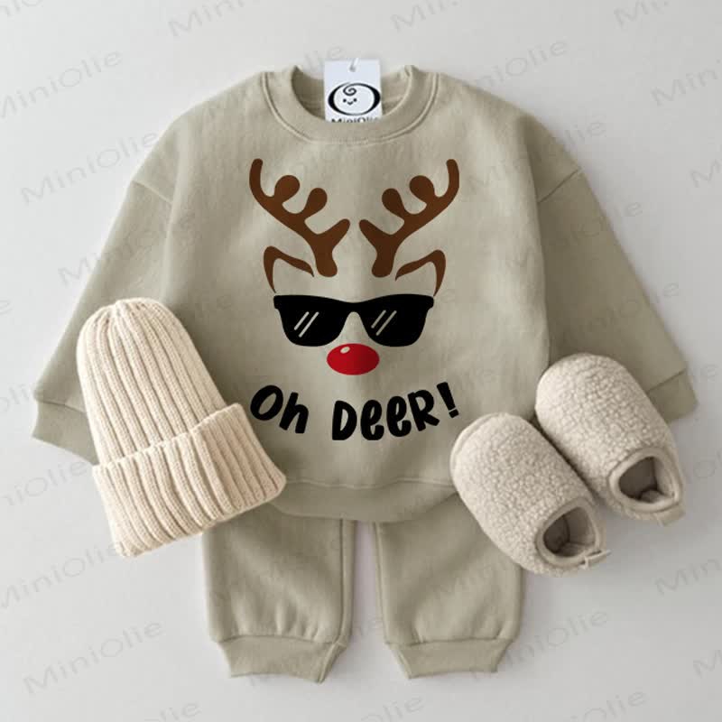 OH DEER Baby Grey Green 2-piece Set