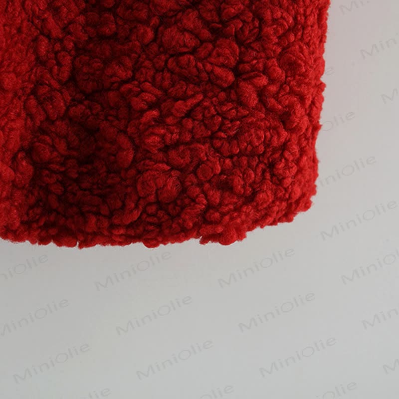 Baby Girl Deer Red Fleece Dress