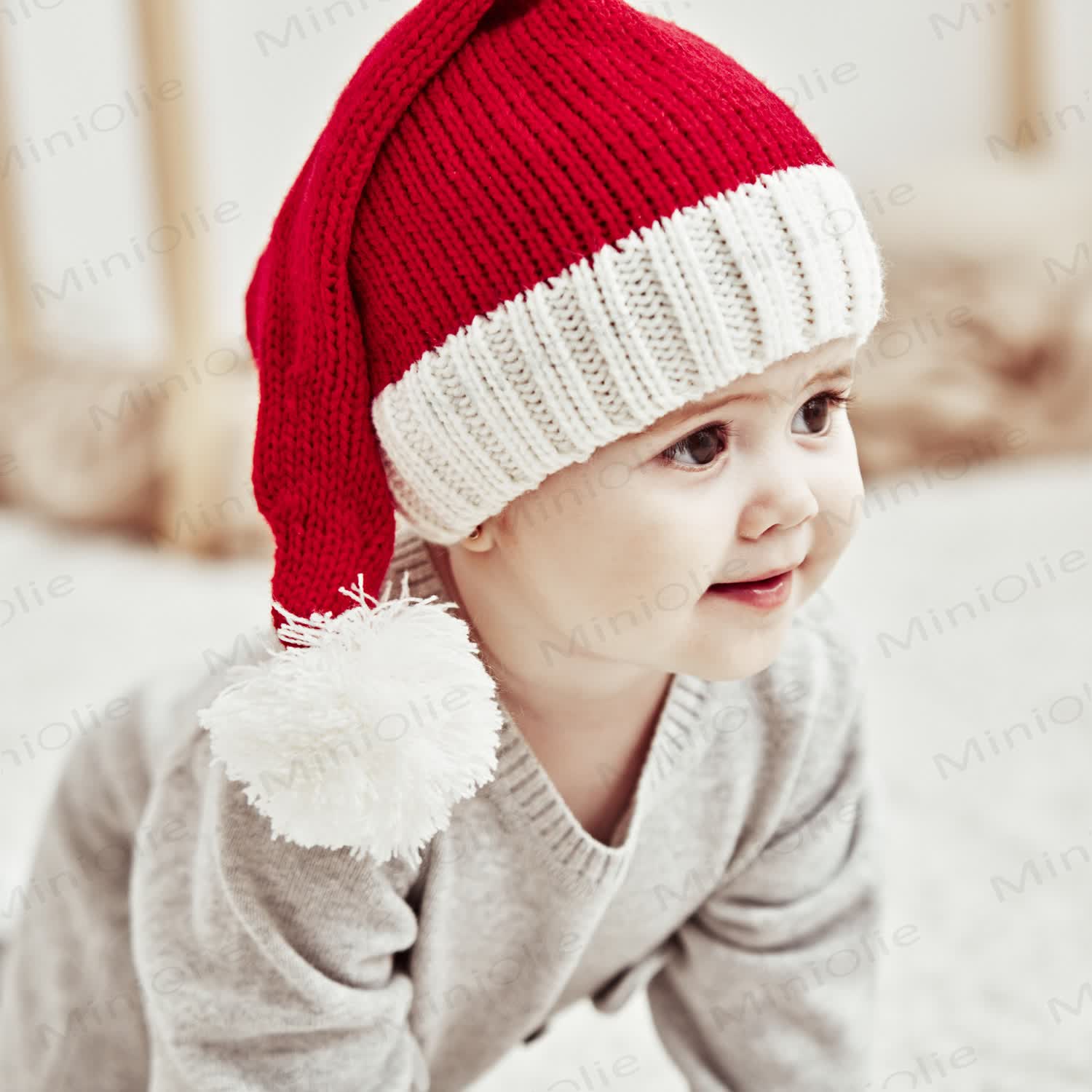 Baby Red Christmas Knitted Warm Beanie