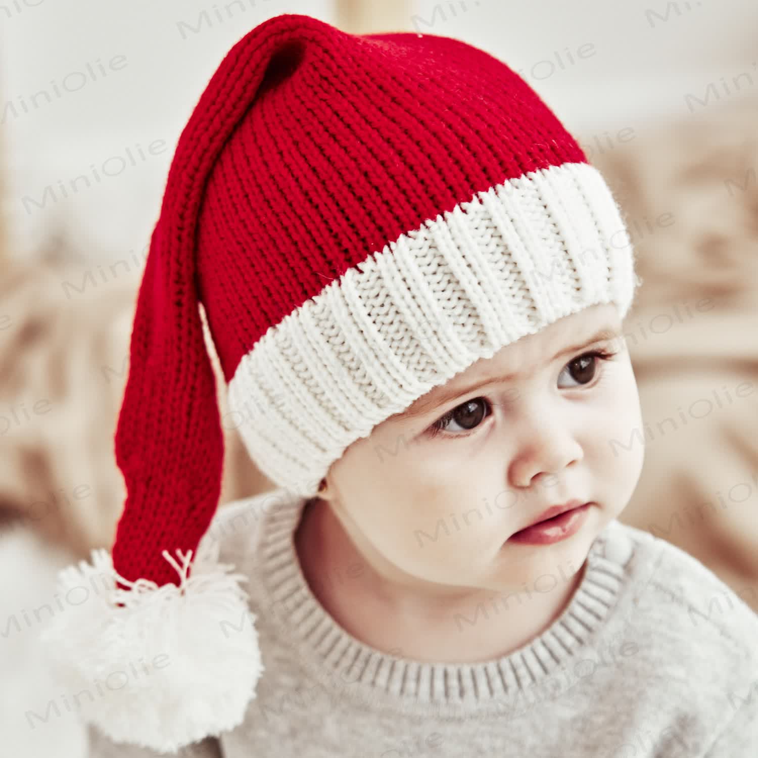 Baby Red Christmas Knitted Warm Beanie