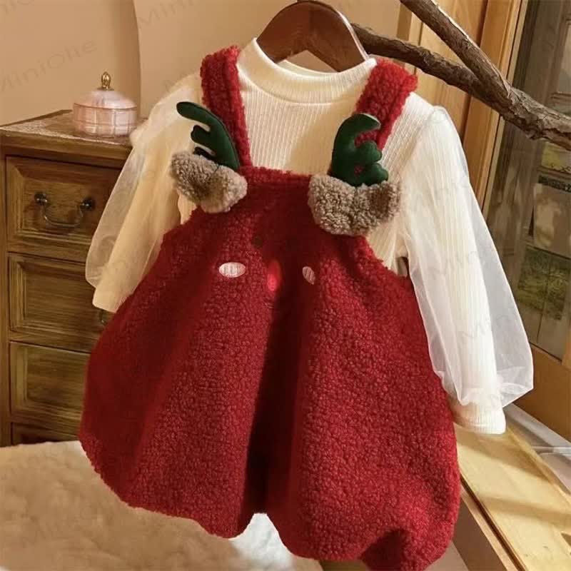 Baby Toddler Girl Polar Fleece Deer Dress