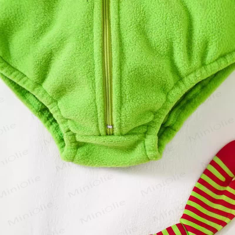 Baby Christmas Tree Hooded Bodysuit with Socks