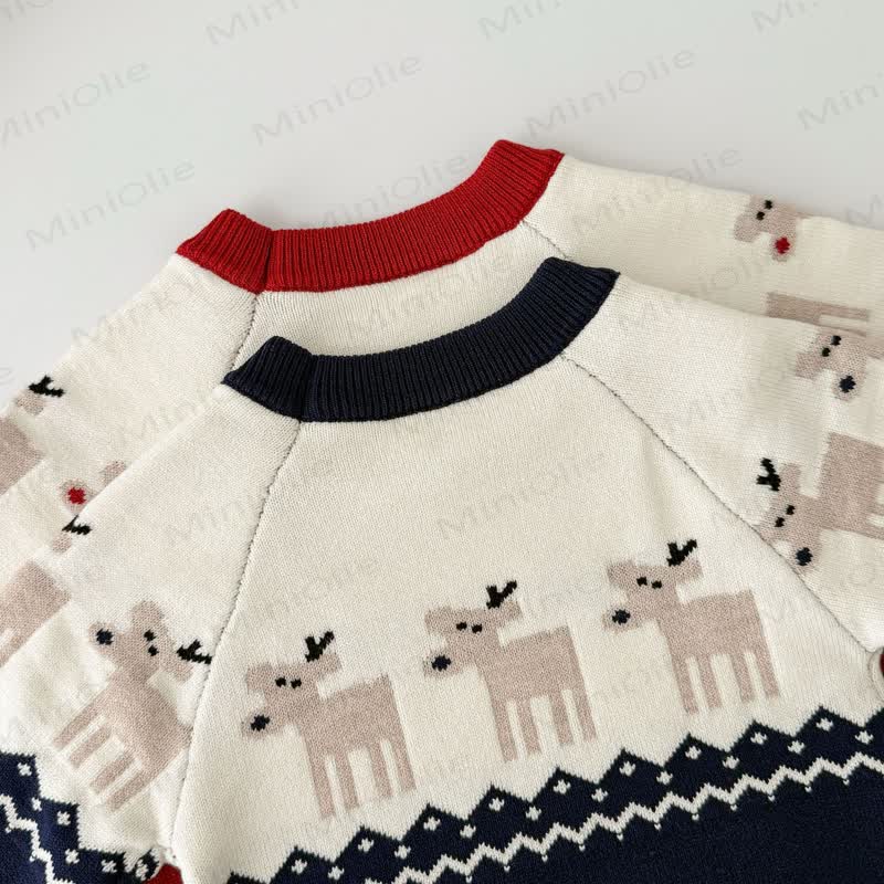 Baby Knit Christmas Deer Bodysuit