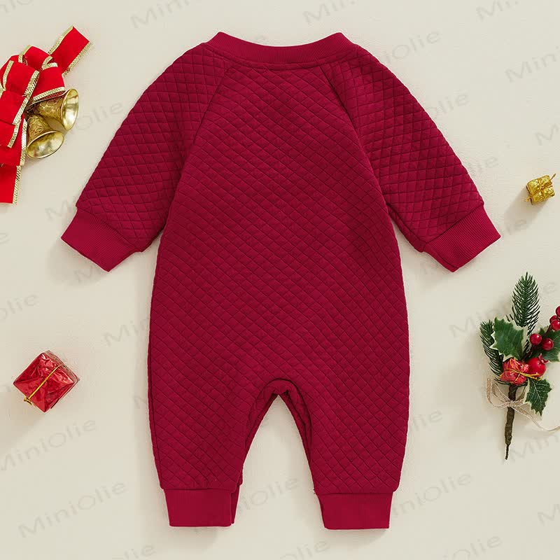 Baby Embroidered Christmas Pattern Romper