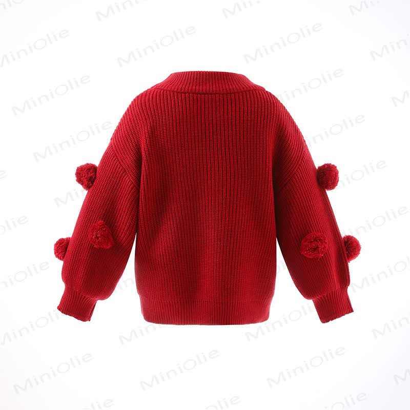 Kid Solid Color Sweet Knitted Sweater