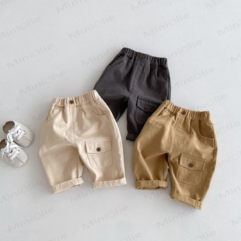 Baby Solid Color Worker Essential Pants