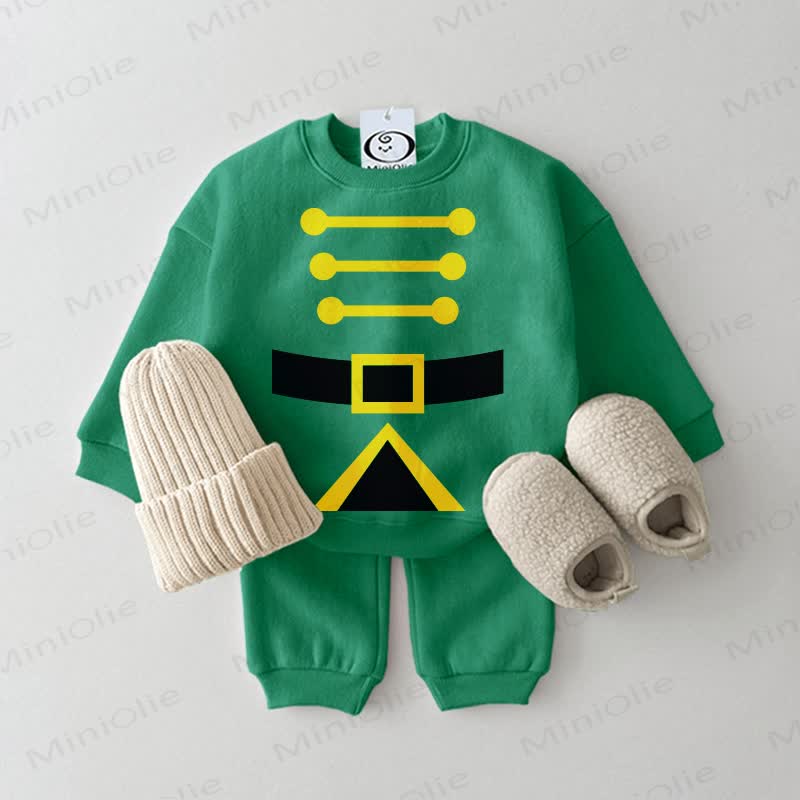 Baby Simple Nutcracker Sweatshirt 2-piece Green Set