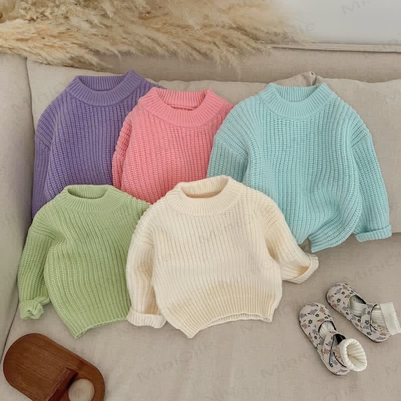 Baby Solid Color Loose Sweater