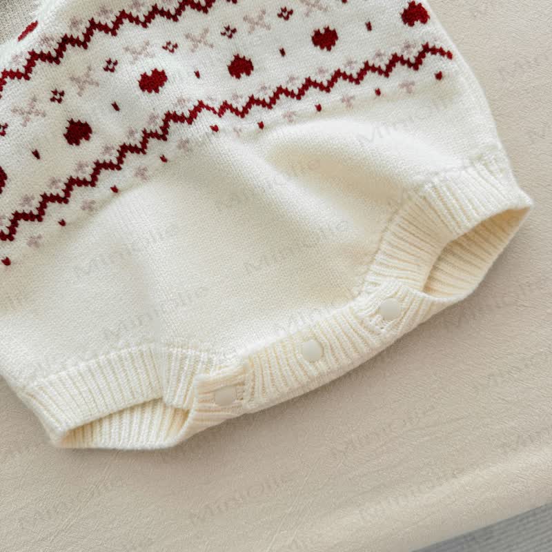 Baby Knit Rabbit Heart Bodysuit