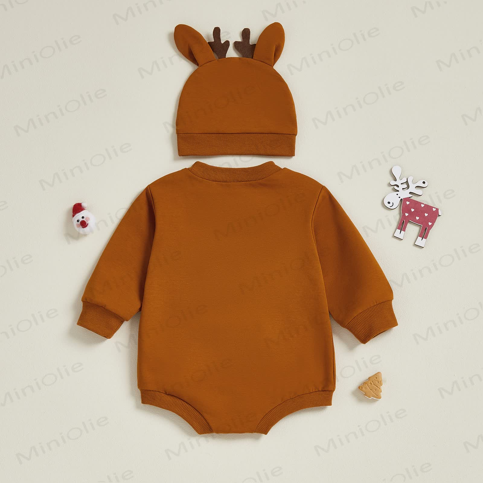 Baby Christmas Deer Bodysuit with Hat
