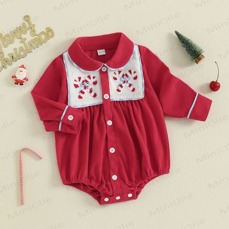 Baby Christmas Santa Claus Collar Bodysuit
