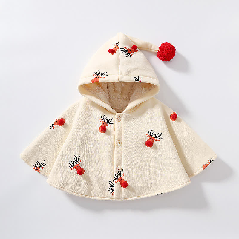 Baby Christmas Deer Hooded Warm Cape