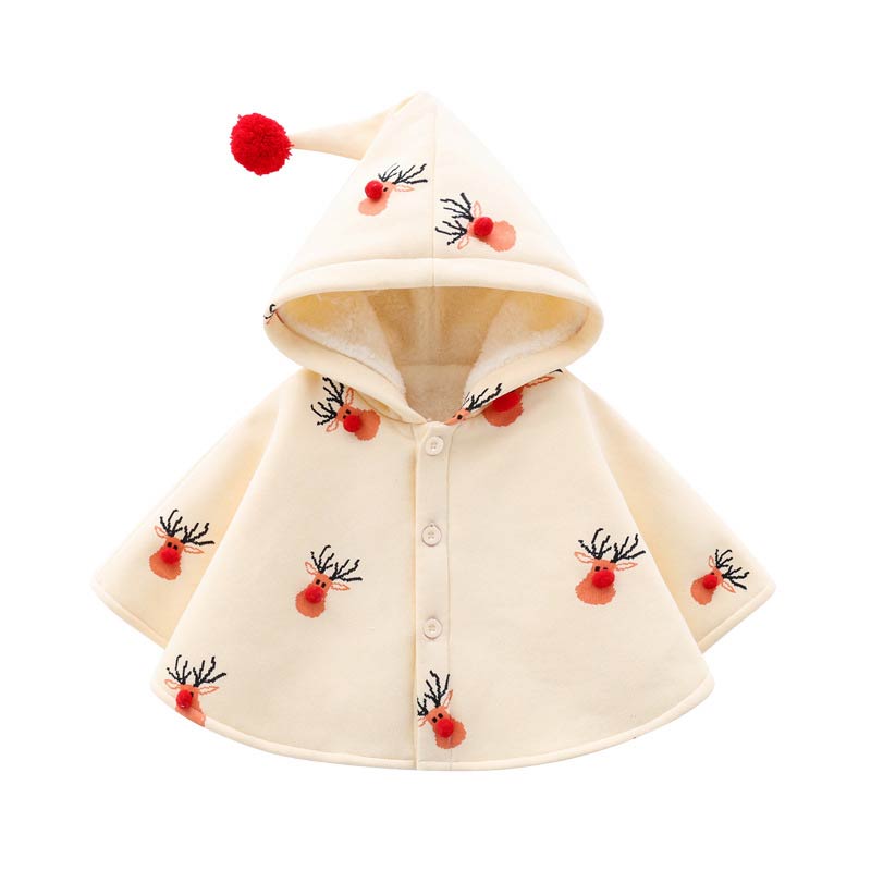 Baby Christmas Deer Hooded Warm Cape