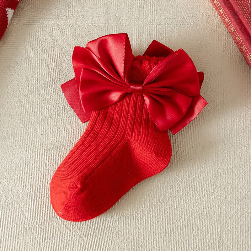 Baby Toddler Christmas Bow Socks