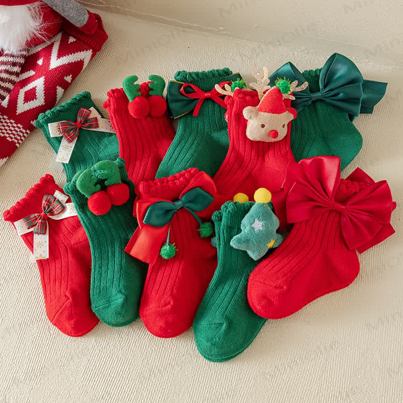 Baby Toddler Christmas Bow Socks