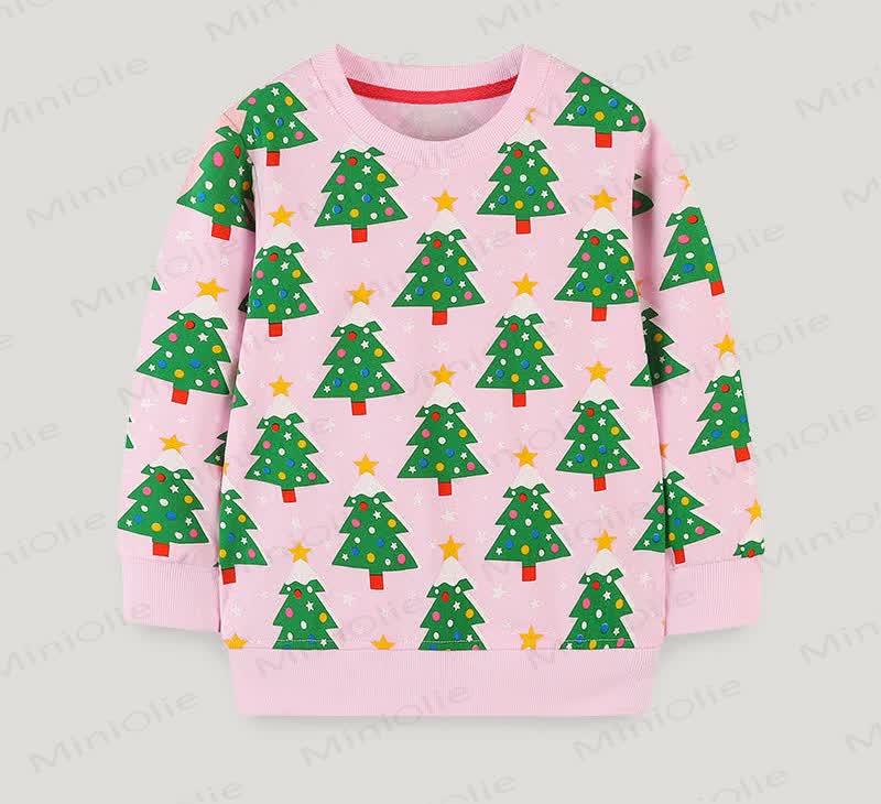 Kid Christmas Tree Print Sweatshirt