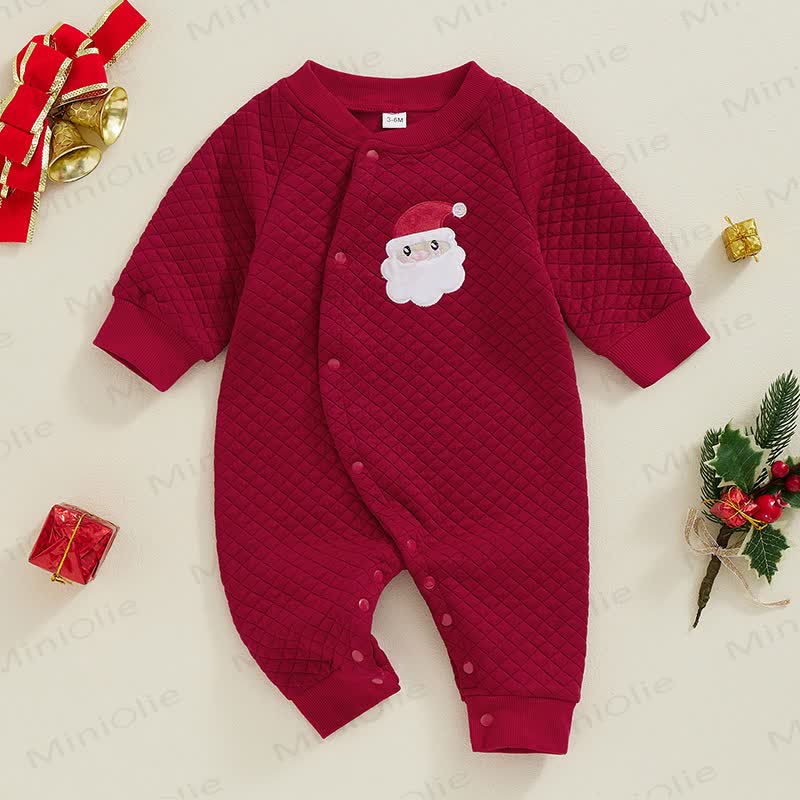 Baby Embroidered Christmas Pattern Romper