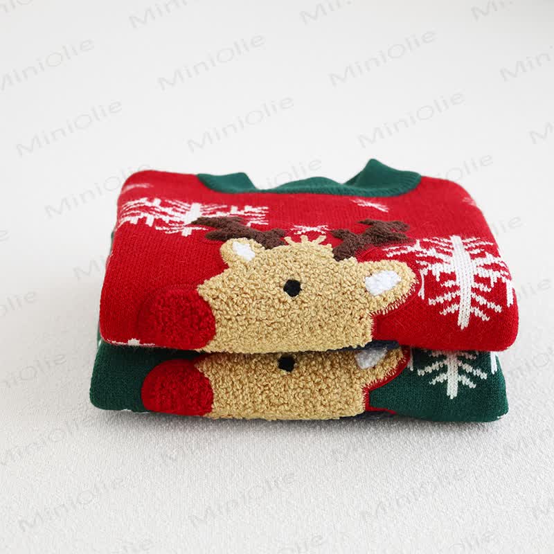 Toddler Lovely Reindeer Snow Knitted Sweater