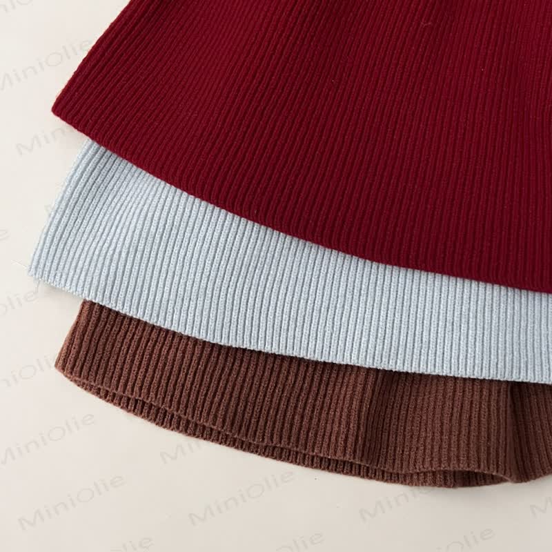 Toddler Girl White Bow Knitted Christmas Dress