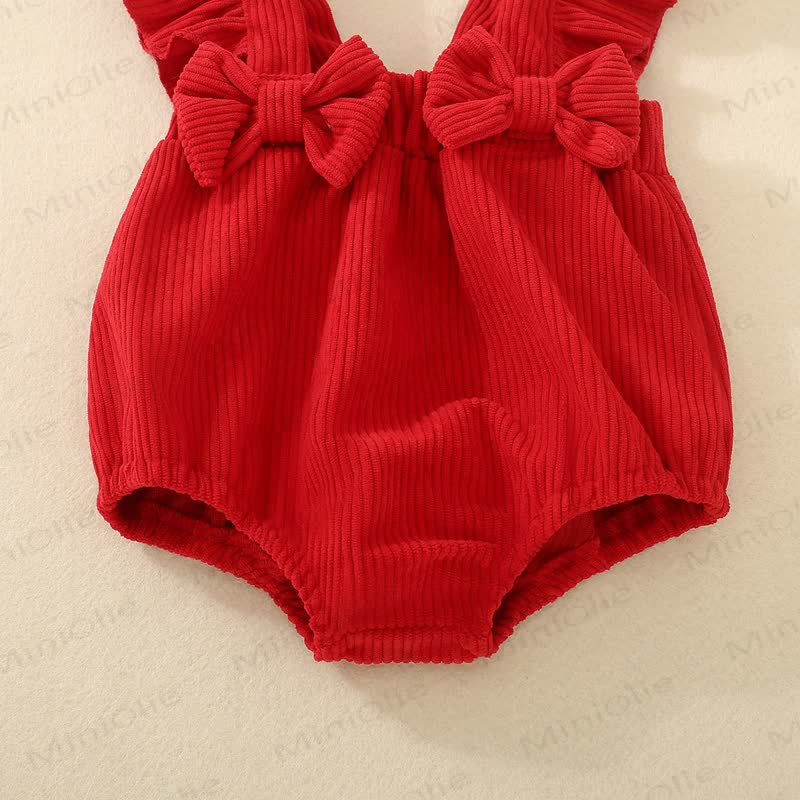 Baby Chritmas Bodysuit Shorts and Headband 3pcs Set