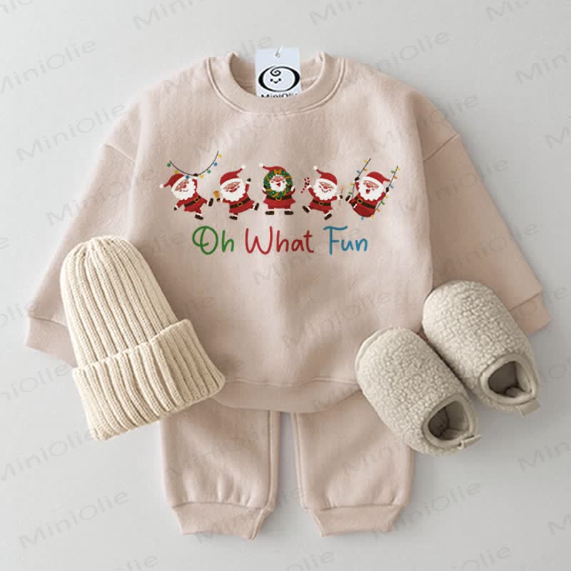 OH WHAT FUN Baby Santa 2-piece Beige Set