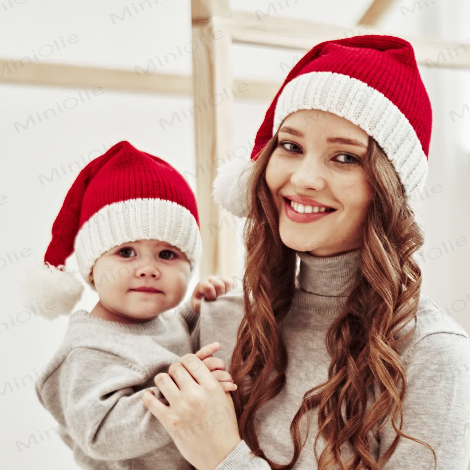 Baby Red Christmas Knitted Warm Beanie