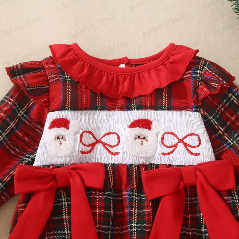 Baby Christmas Plaid Santa Claus Bodysuit