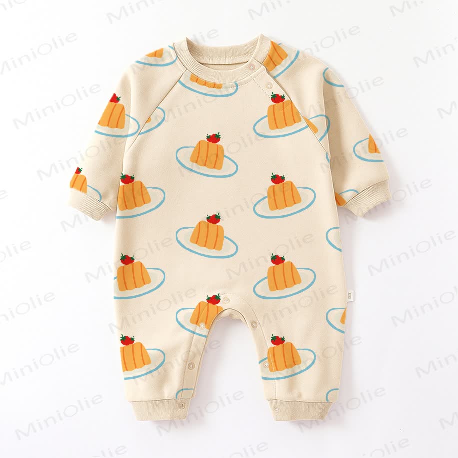 Baby Pudding Dessert Beige Romper