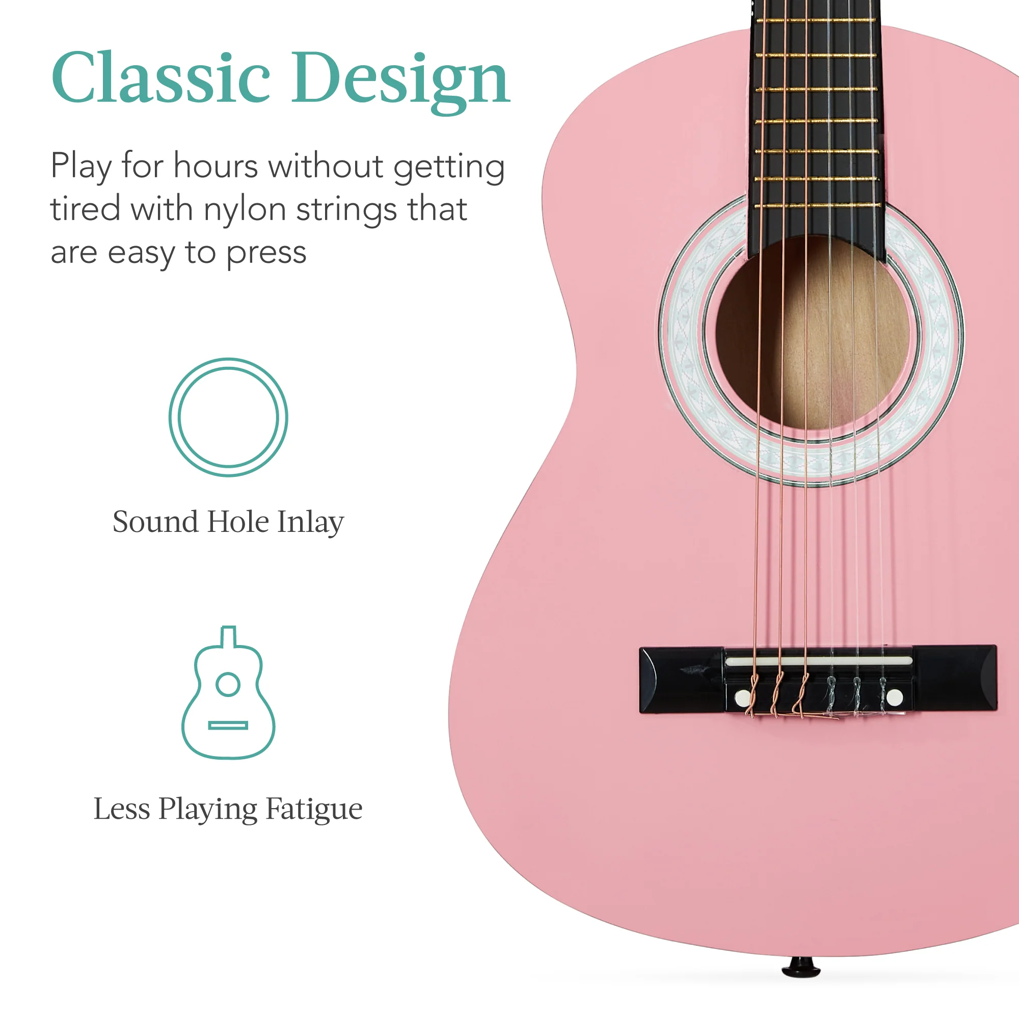 Kids Acoustic Guitar Beginner Starter Kit w/ Carrying Case - 30in