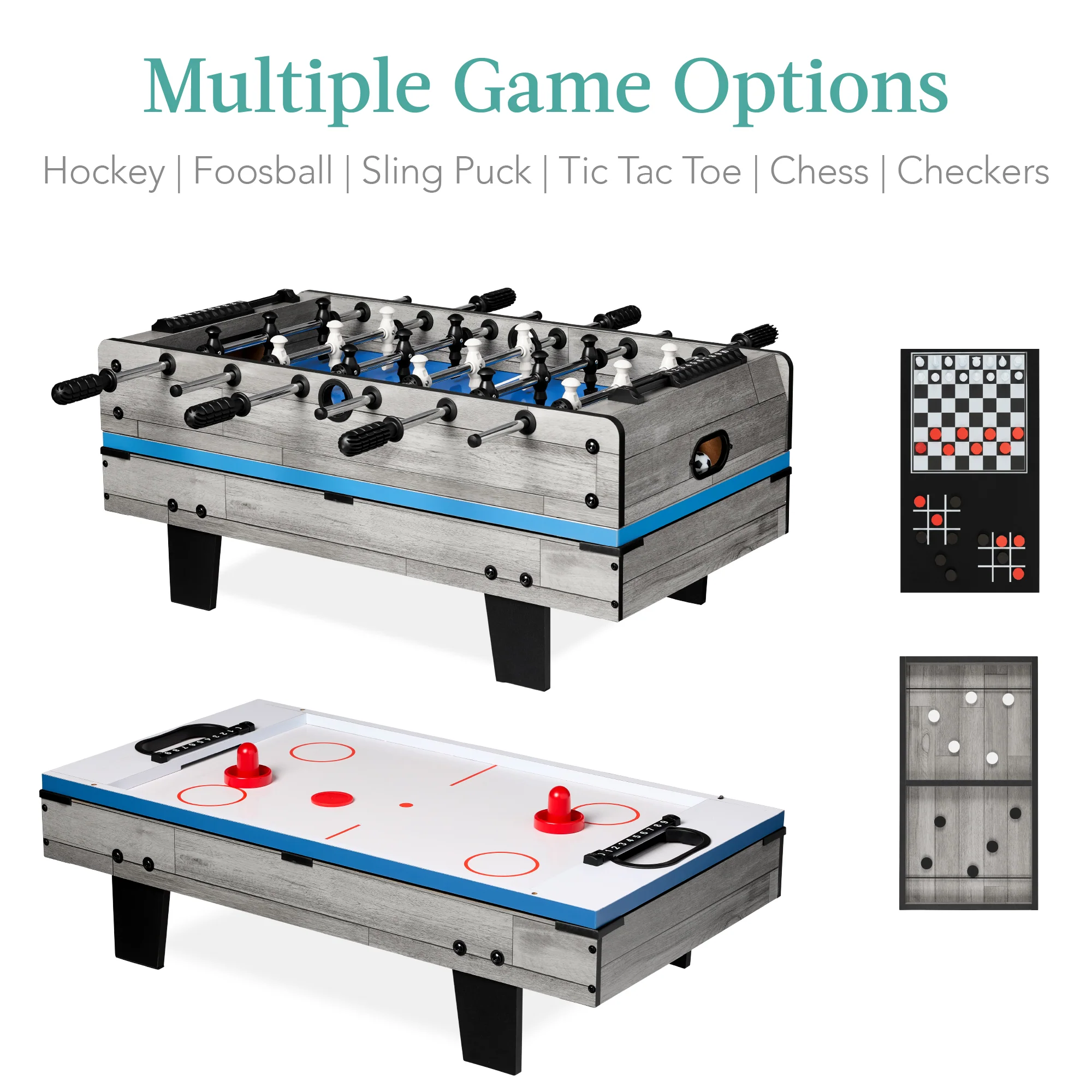 11-in-1 Combo Game Set w/ Ping Pong, Foosball, Air Hockey, 5 Storage Bags