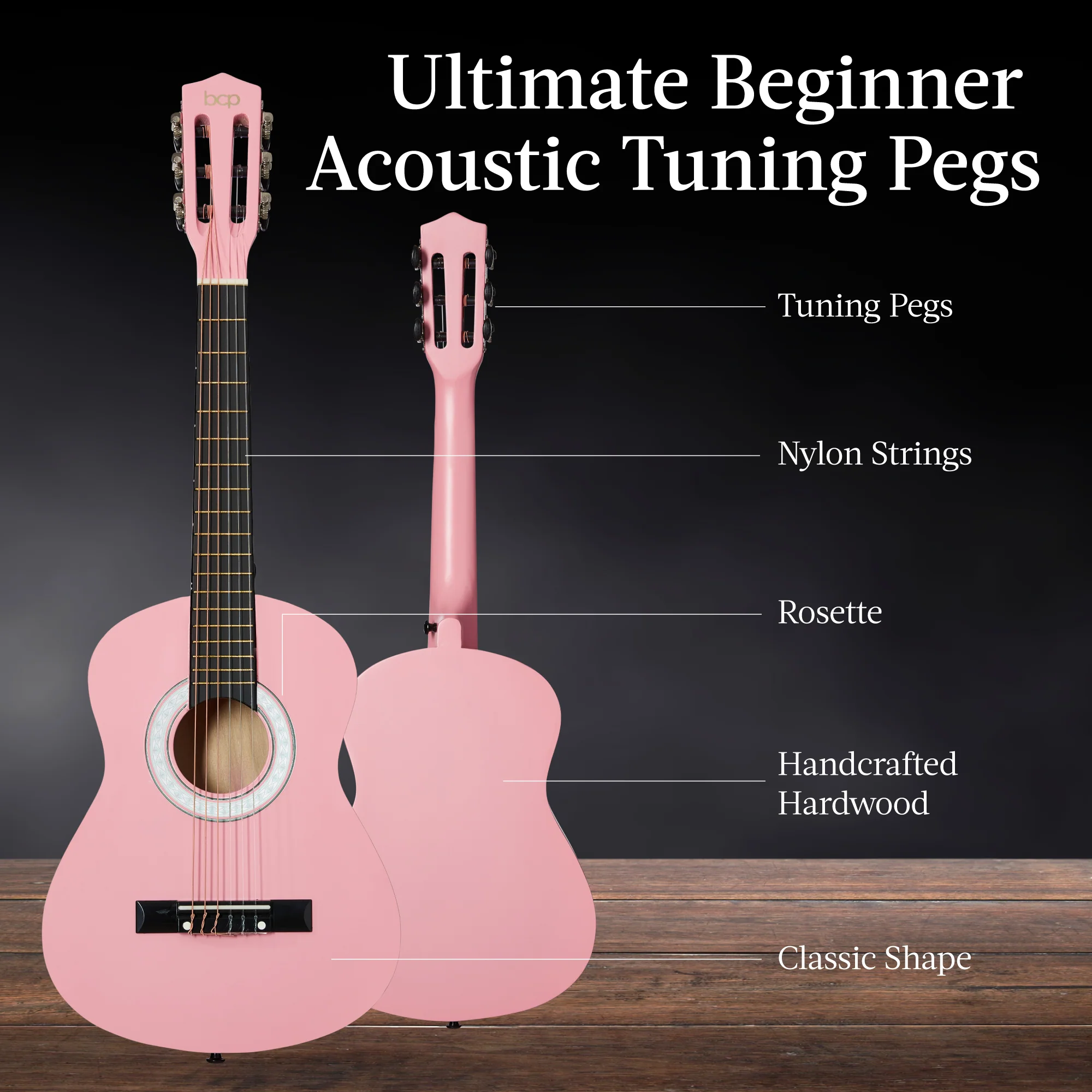 Kids Acoustic Guitar Beginner Starter Kit w/ Carrying Case - 30in