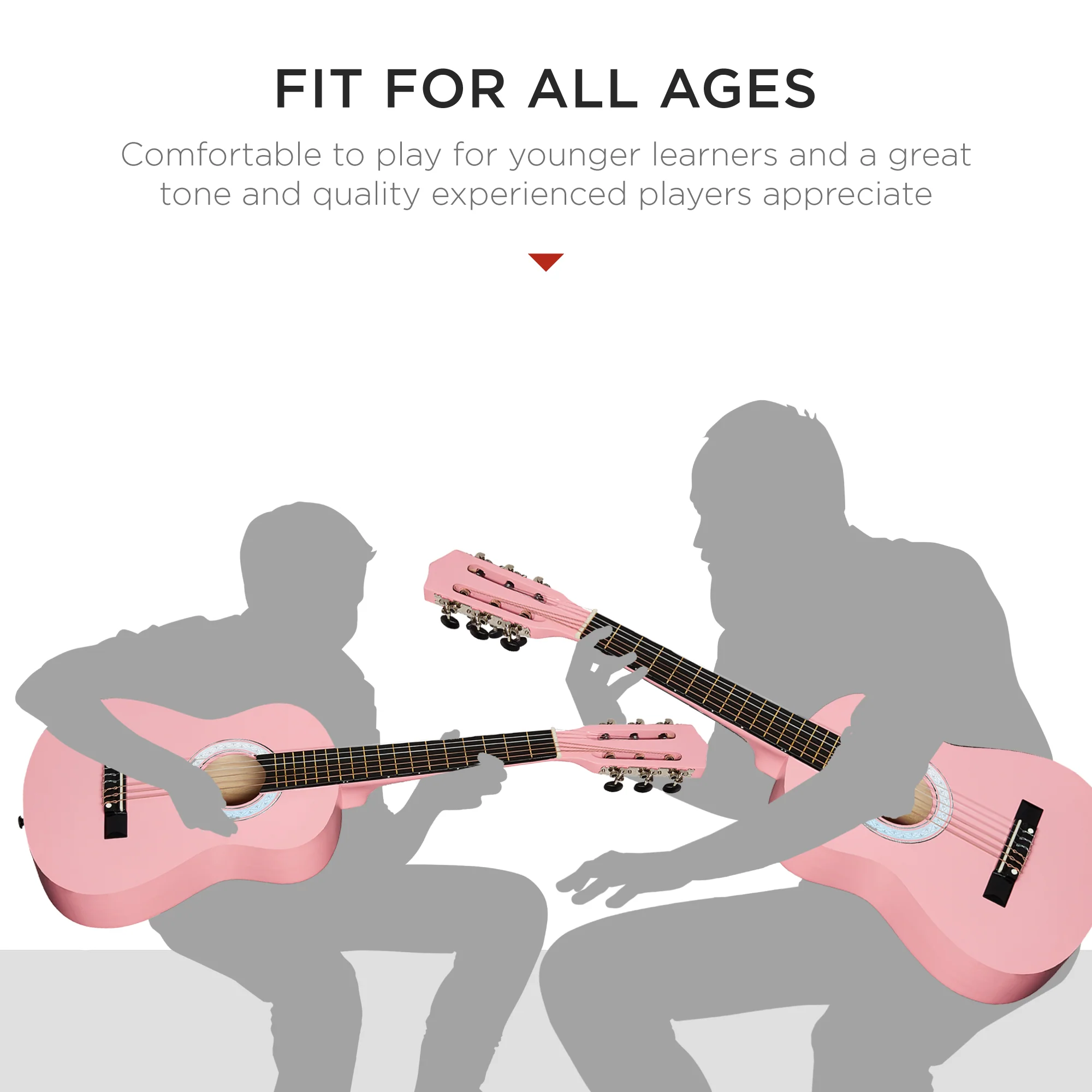 Beginner Acoustic Guitar Set w/ Case, Strap, Extra Strings - 38in