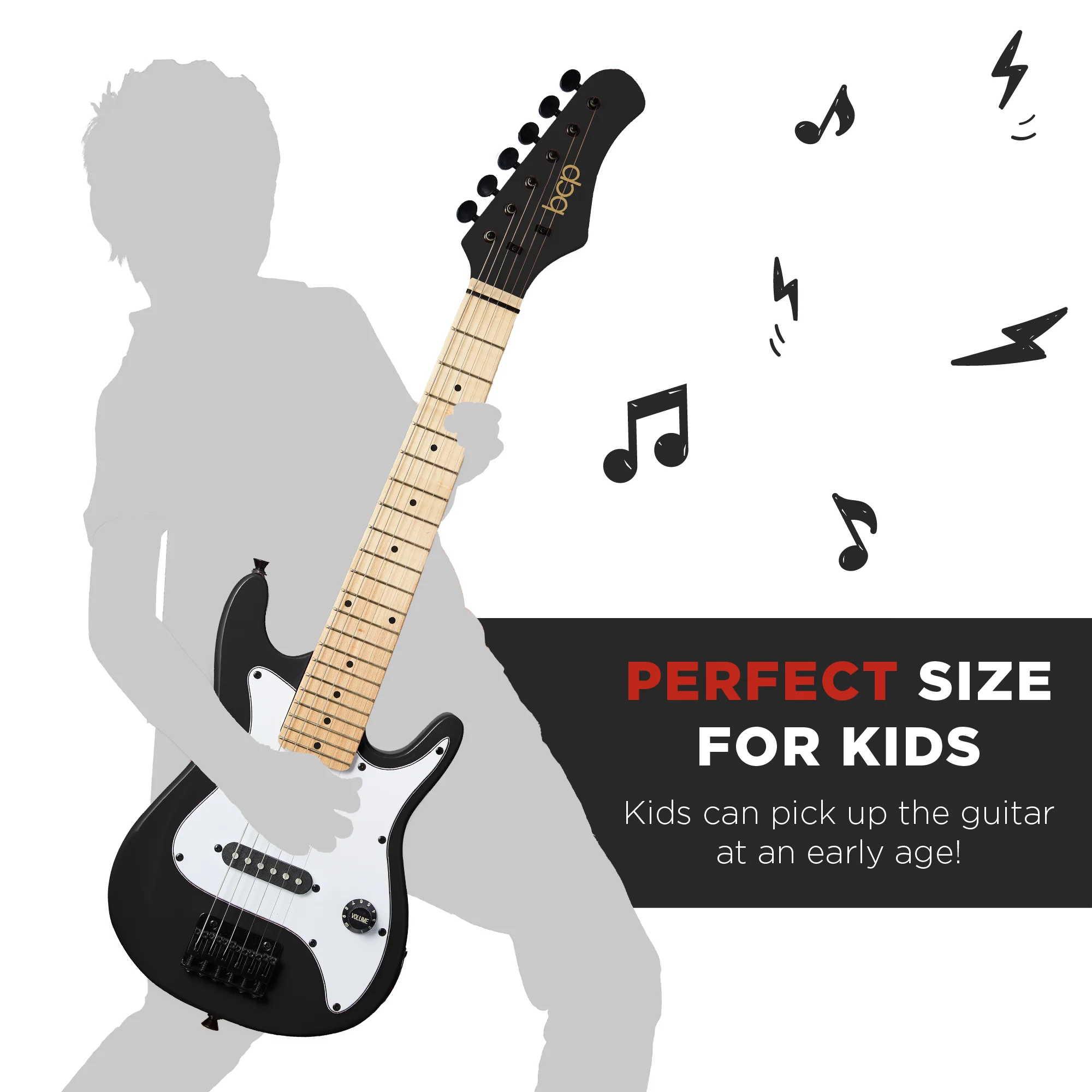 Kids Electric Guitar Beginner Starter Kit w/ 5W Amplifier - 30 in