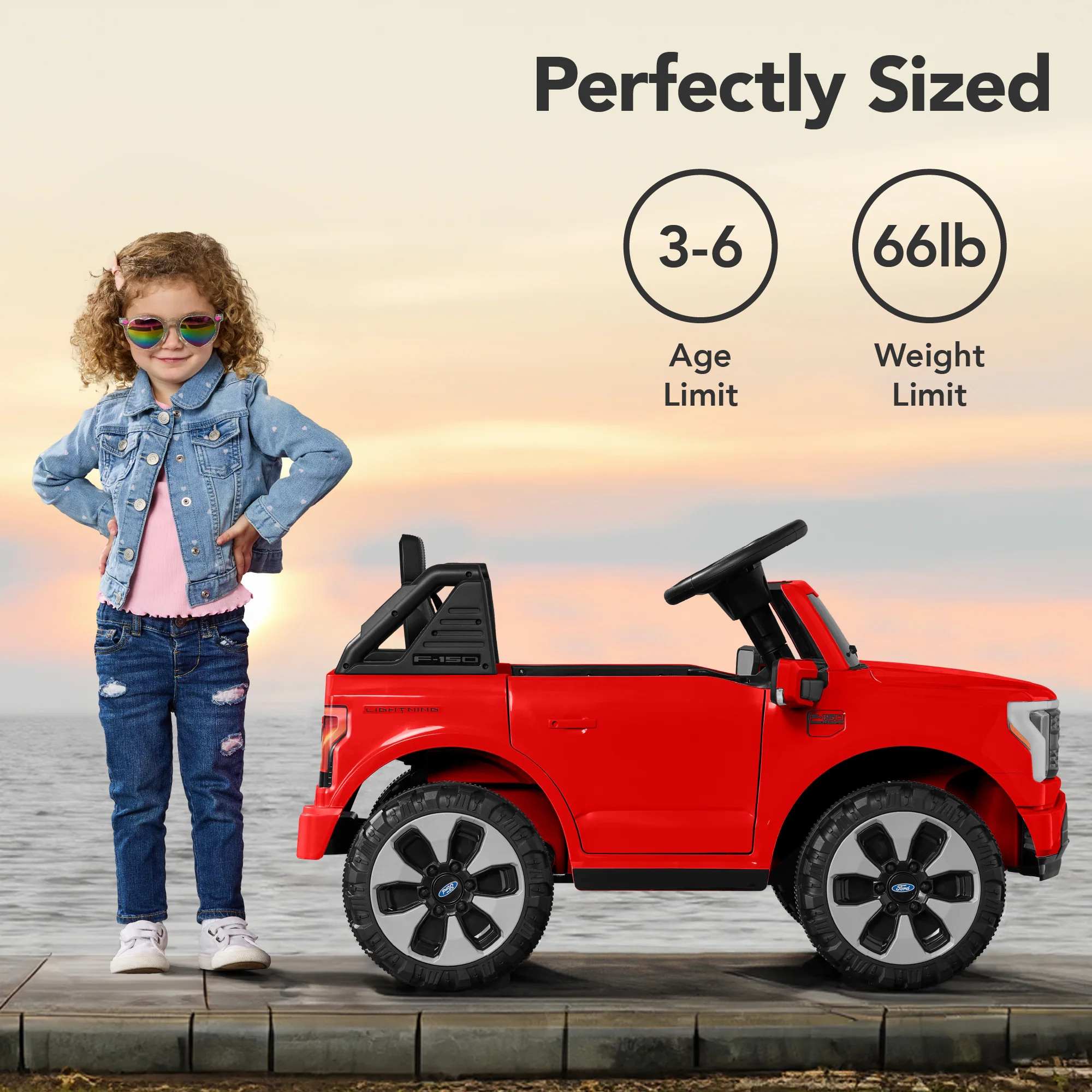 12V Kids Ride On Car Officially Licensed Ford Lightning w/ Remote, 2 Speeds