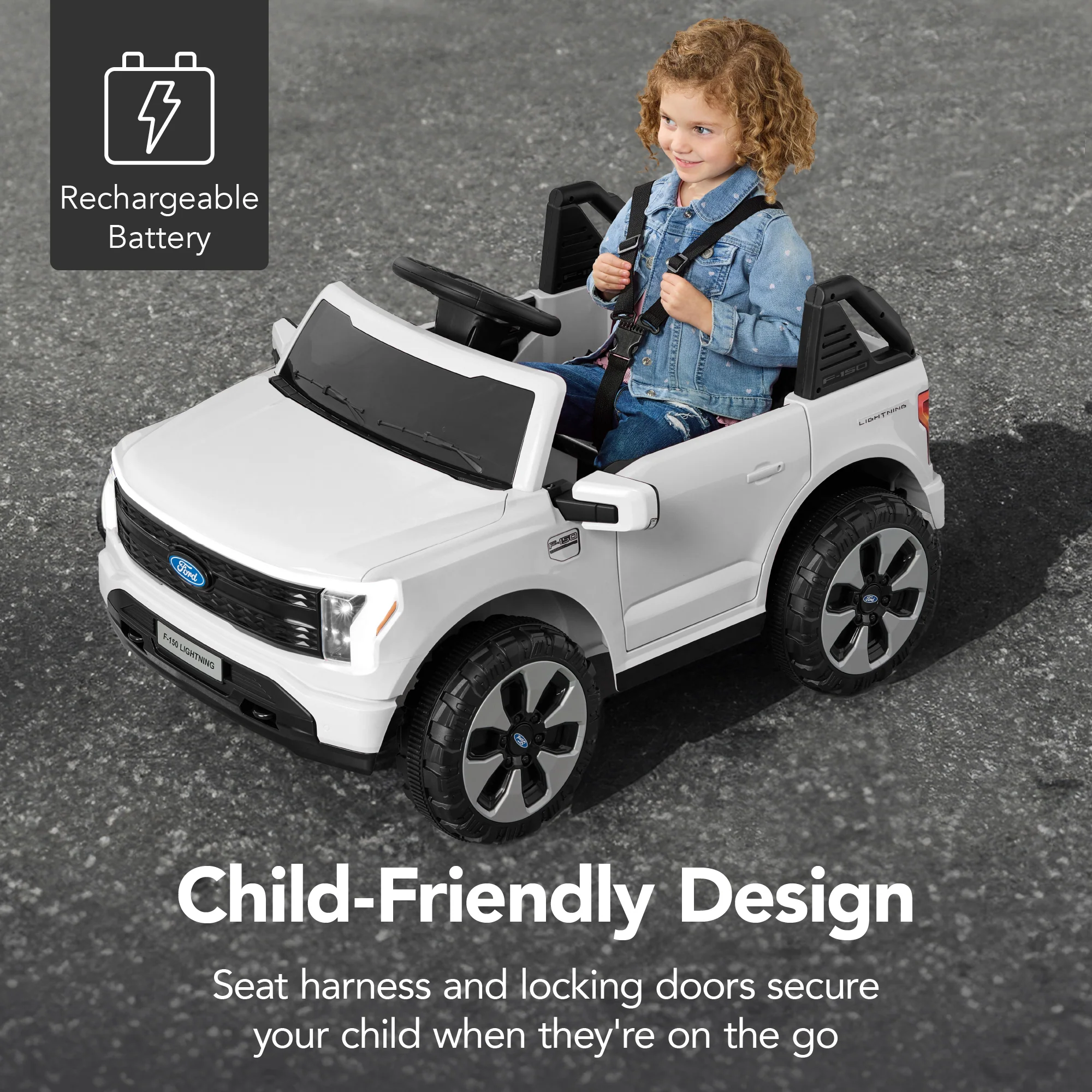 12V Kids Ride On Car Officially Licensed Ford Lightning w/ Remote, 2 Speeds