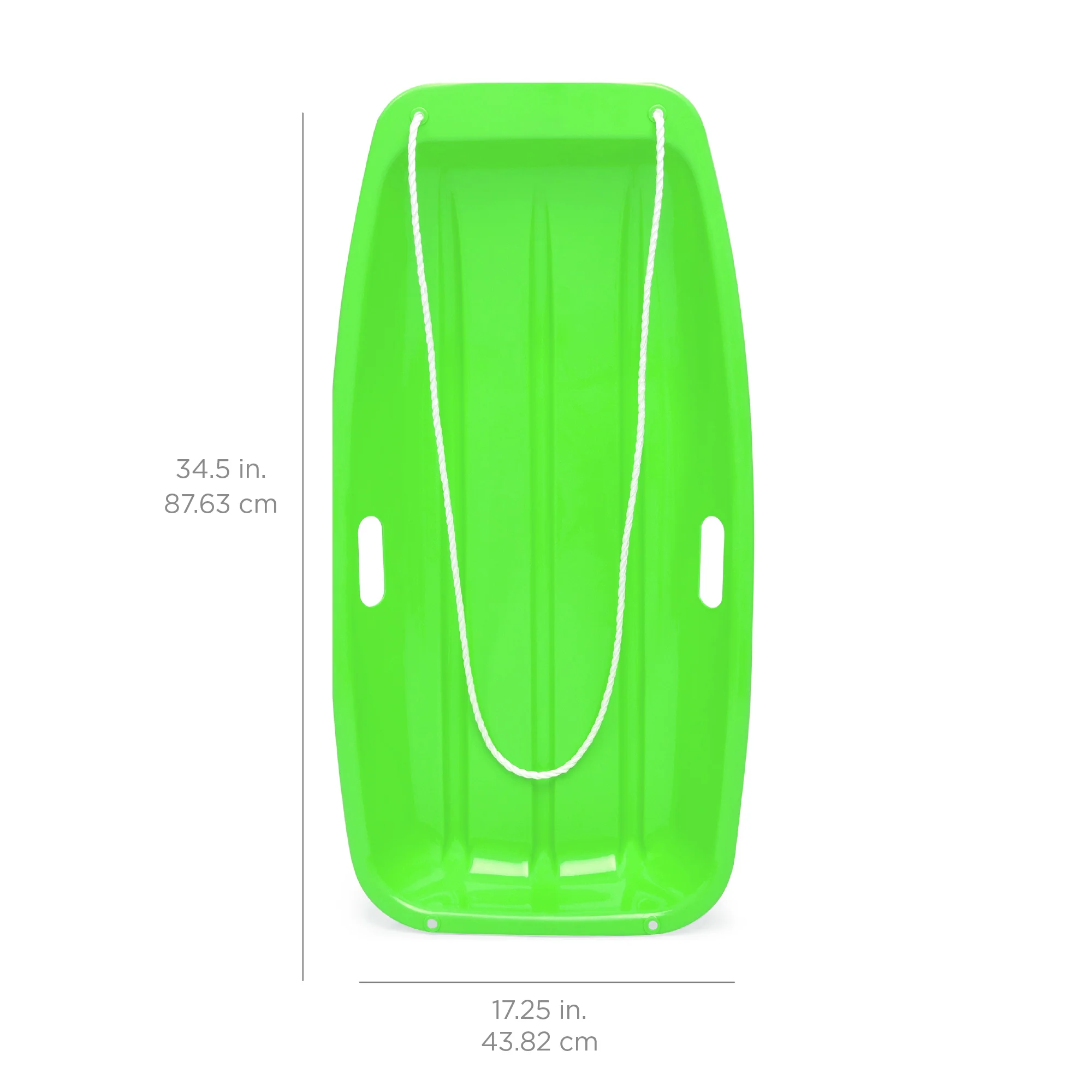 Kids Outdoor Plastic Toboggan Snow Sled Board w/ Pull Rope, Handles - 35in