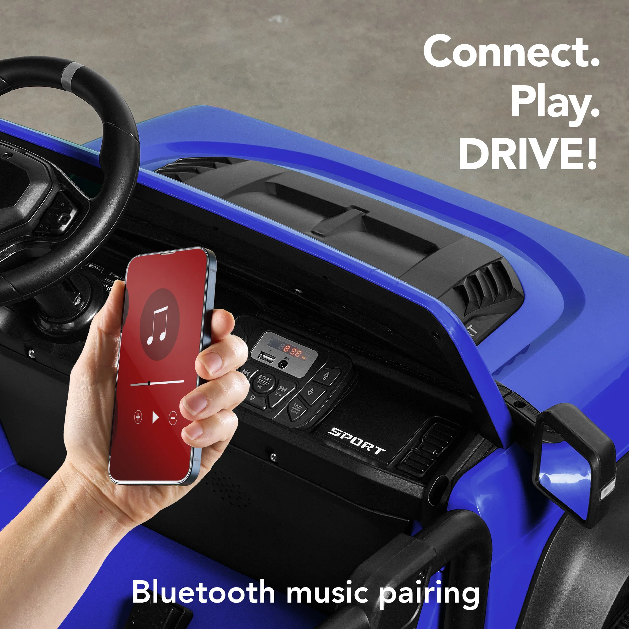 24V 2-Seater Electric Ride-On Car Truck w/ Parent Control, Bluetooth